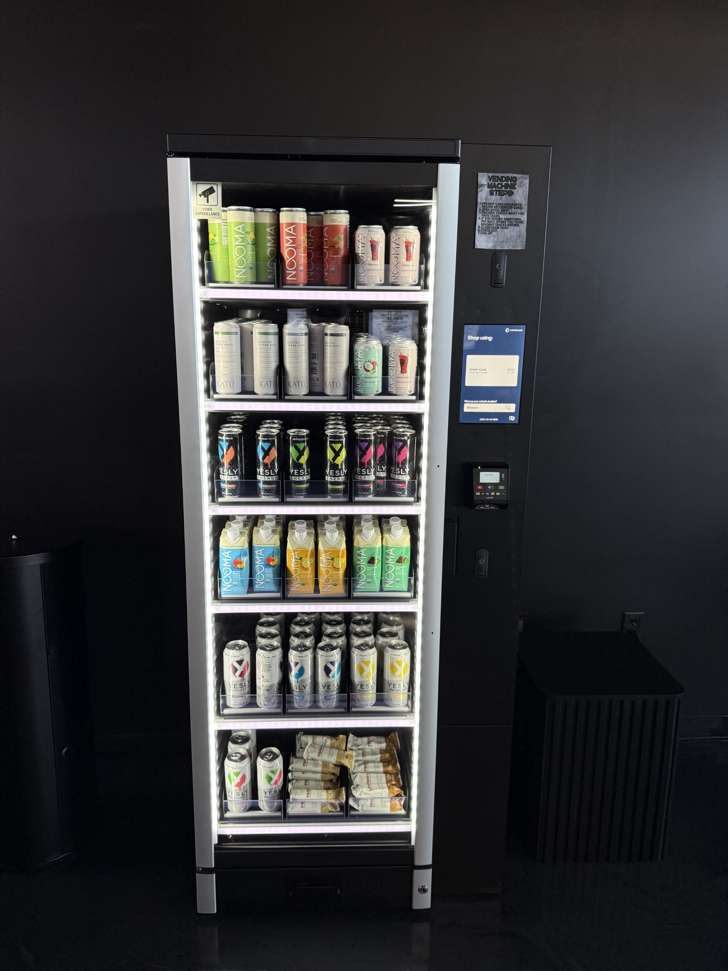 Vending machine in a fitness center